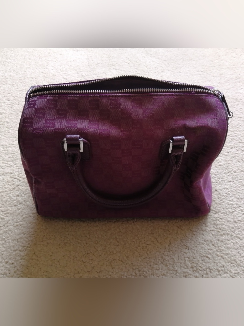 Unbranded Purple Checker Mini Satchel